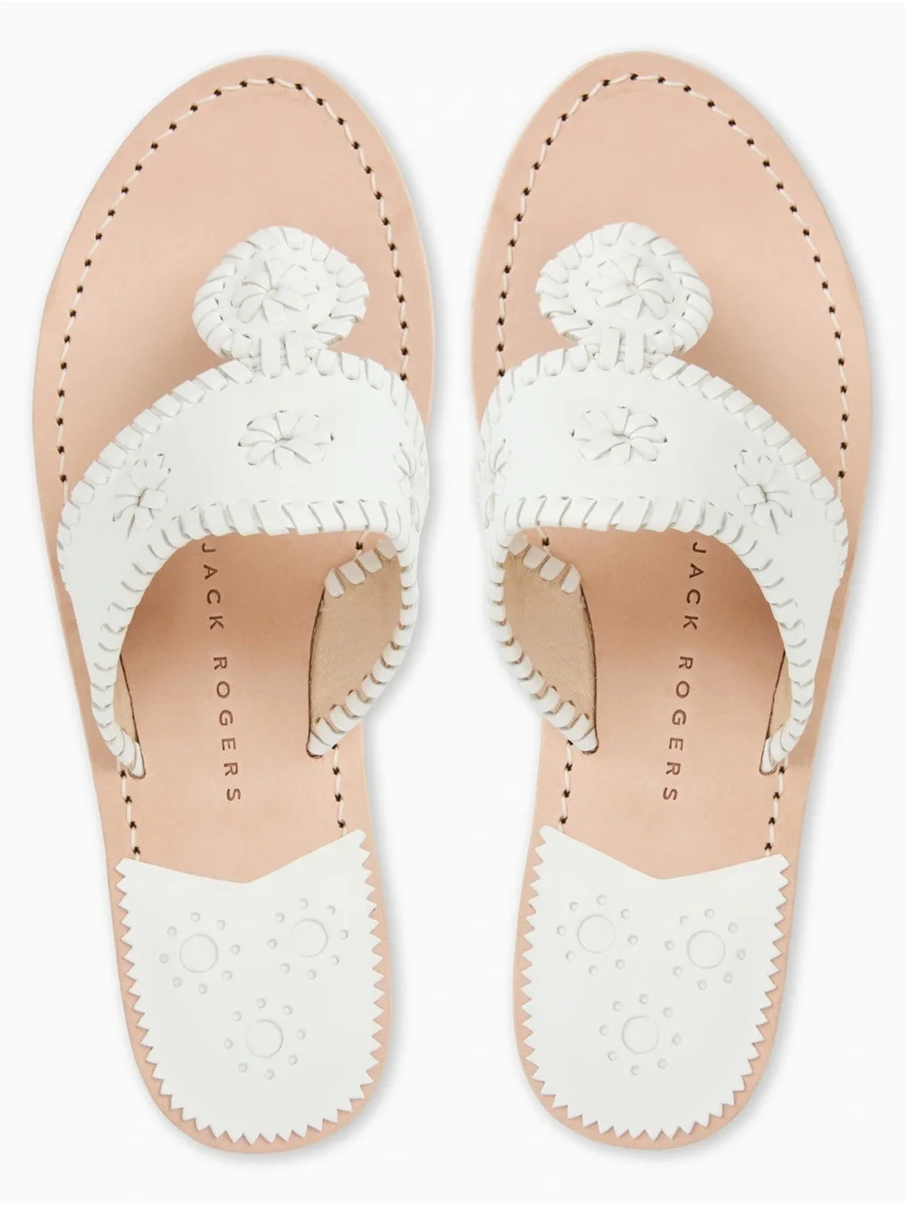 Jack Rogers White Leather Original Sandals - Women’s Size 6